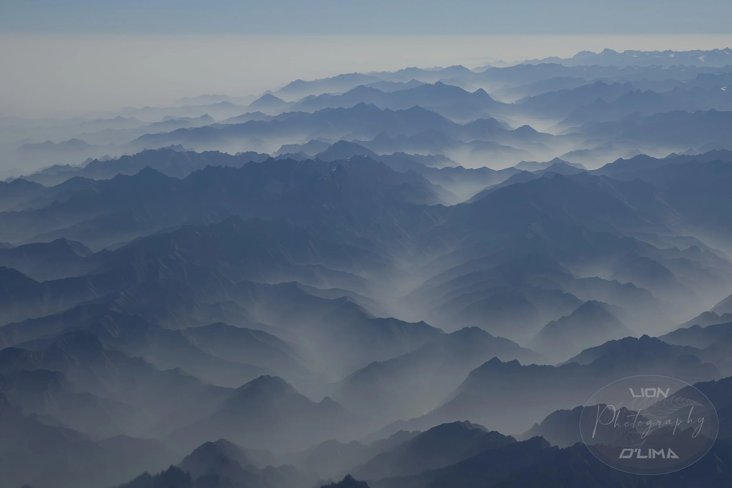 Beautiful valley fog in the topography of the Himalayas