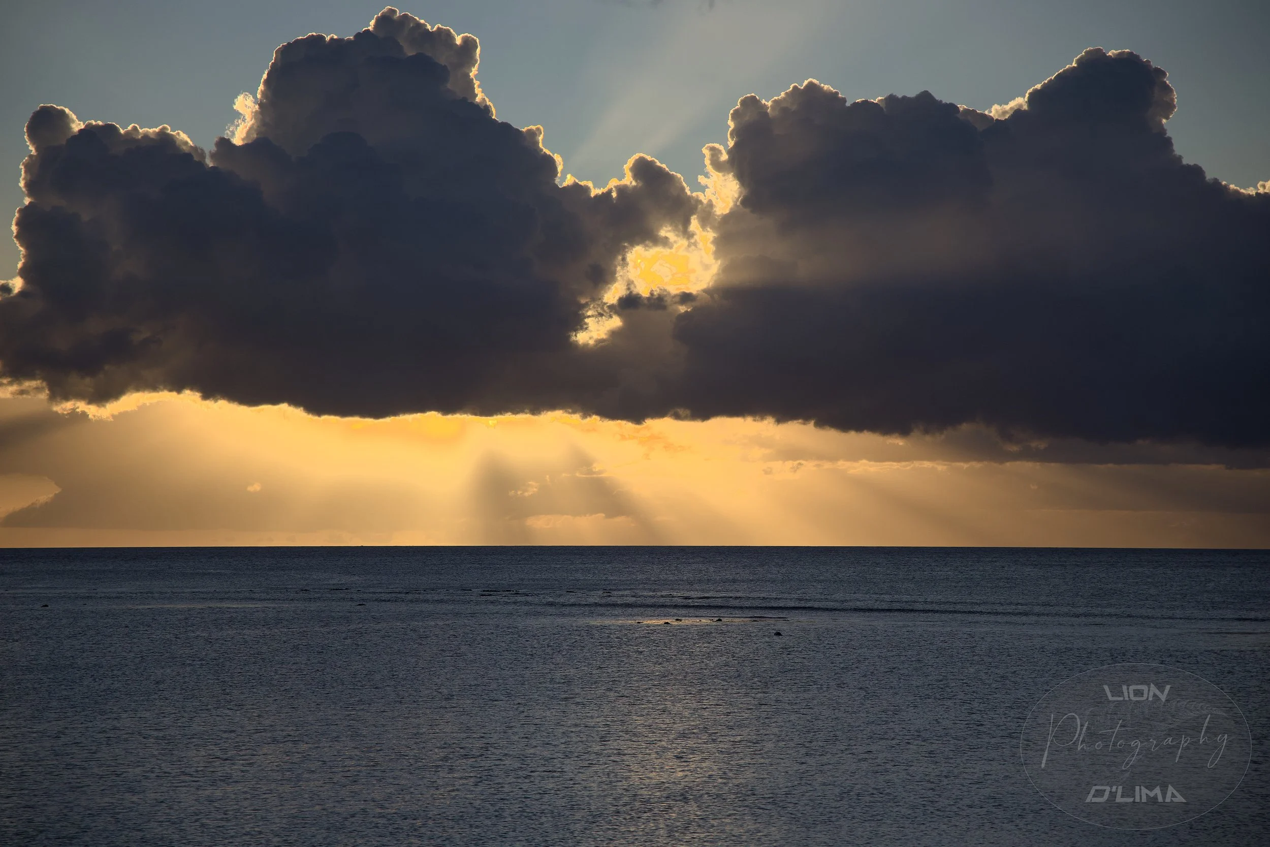 Beautiful clouds form this composure over the Indian Ocean - Mauritius
