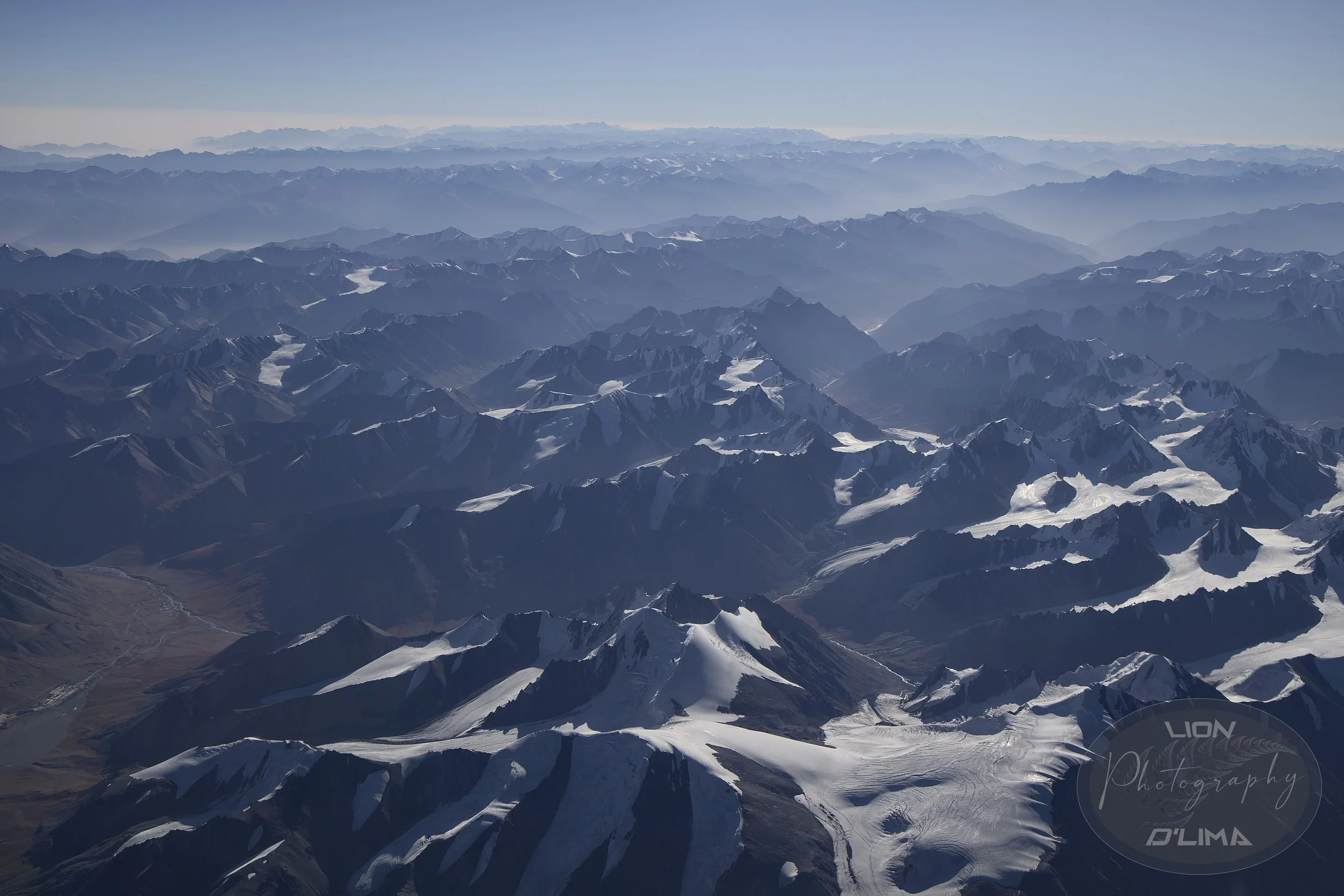 Snow capped peaks of the Himalayan Mountains