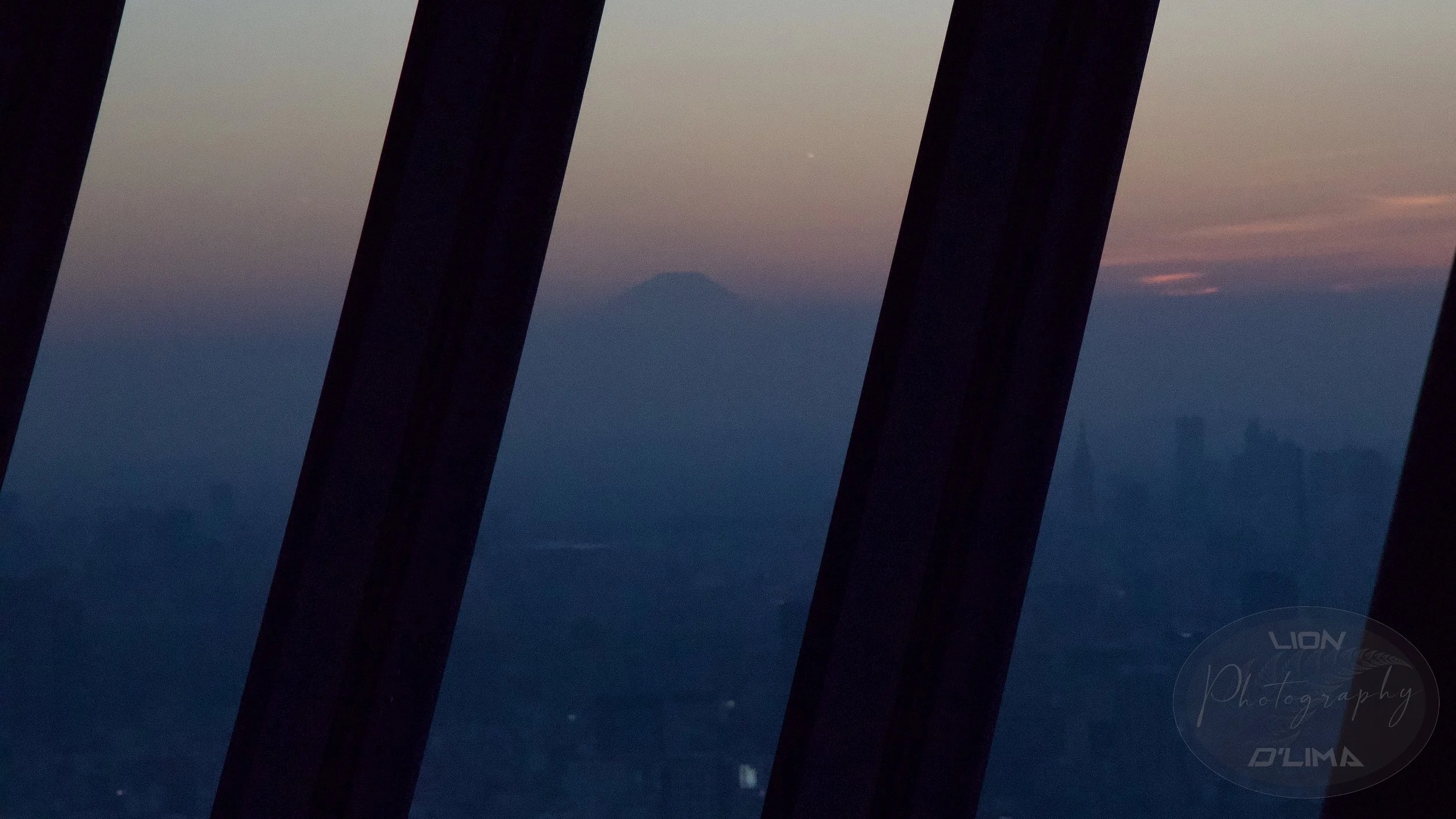 Mount Fuji at dusk in the distance from Tokyo Skytree