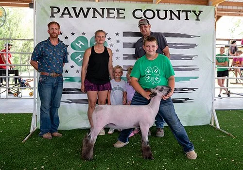   Tucker Sporhase  
Champion Market Lamb and Best of Barn 
2026 Pawnee County Fair 
Bred by Tyler Pickenpaugh