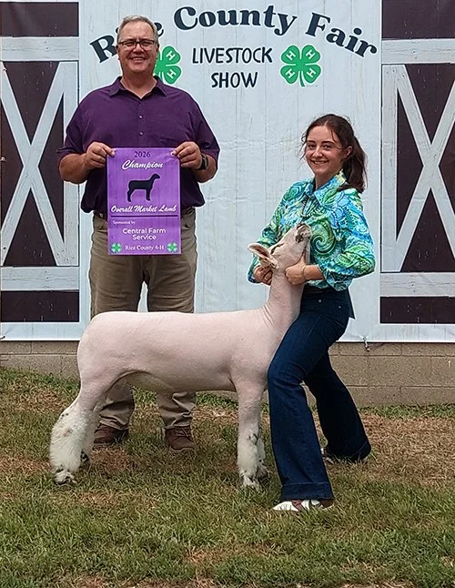  Clare Landrum  
Grand Champion Market Lamb 
2026 Rice County 4-H 
Bred by Kingsley