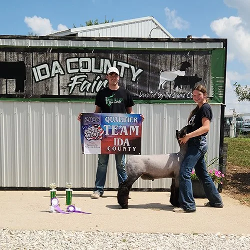  Liz Martin  
Champion Market Lamb 
2026 Ida County Fair 
Bred by Schmillen Show Lambs