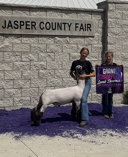  Bradyn Cartwright  
Reserve Grand Champion Market Lamb 
2026 Jasper County Fair 
Bred by Kucera