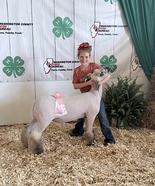   Hannah Haege  
Reserve Champion Wether 
Washington County IL 4-H Show 
Bred by Corey Thompson