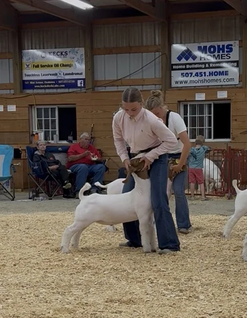  Lanie Chambers  
Grand Champion Market Goat 
2026 Steele County Fair 
Bred by Mein