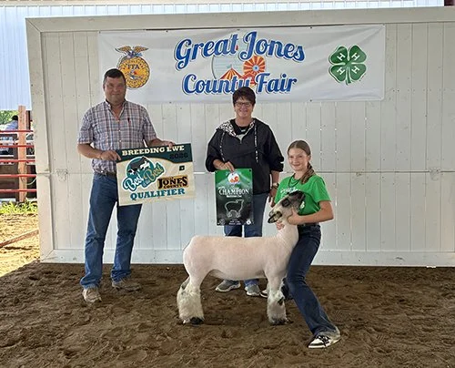  Harper Russell  
Supreme Champion Breeding Ewe 
2026 Great Jones County 
Bred by Cedar Crest Farms