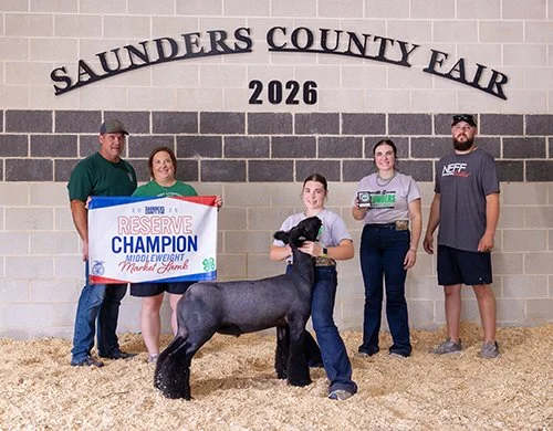  Lydia Donahue  
Reserve Champion Middleweight Market Lamb 
2026 Saunders County Fair 
Bred by ATB Club Lambs