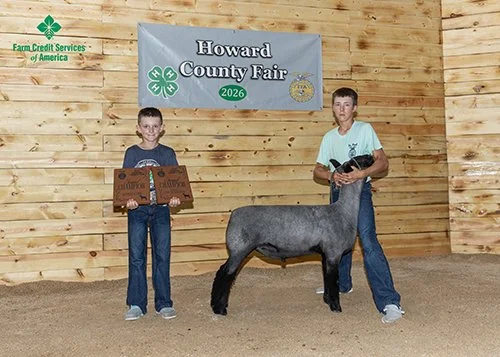  Jarett Hansen  
Grand Champion FFA Markte Lamb 
2026 Howard County Fair 
Bred by Jarett Hansen