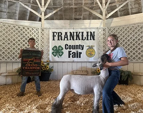  Livia Peterman  
Grand Champion Market Lamb 
2026 Franklin County Fair 
Bred by PS6 Livestock