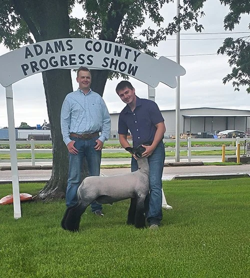   Kyle Rehak  
Grand Champion Market Lamb 
2026 Adams County Progress Show 
Bred by Hassebrook Show Lambs