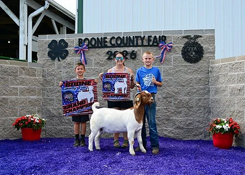   Charlie Harding  
Champion Yearling Doe 
2026 Boone County Fair 