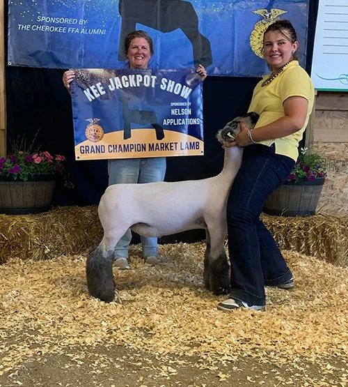 Carli Friedrichsen  
Grand Champion 
2026 Kee Jackpot Show 
Bred by Still Club Lambs