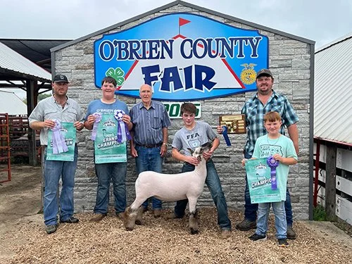  Hunter Lange  
Grand Champion Breeding Ewe Overall 
2025 O’Brien County Fair 