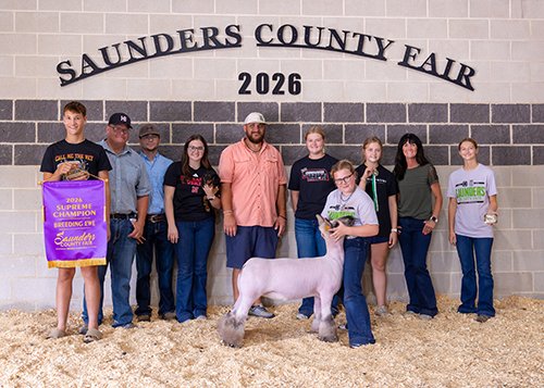  Jada Kliment  
Champion Breeding Ewe 
2026 Saunders County Fair 
Bred by Ehler Club Lambs