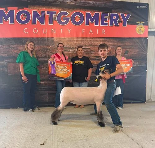  Jackson Fisher  
Champion Breeding Ewe 
2026 Montgomery County Fair 
Bred by Dial Showstock