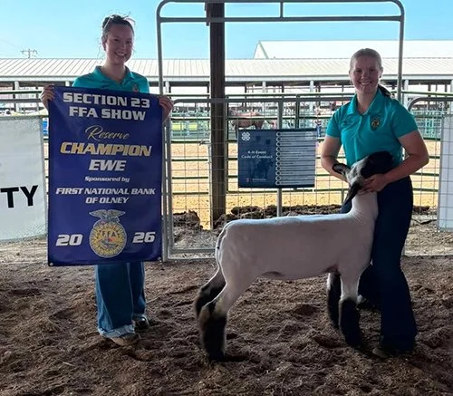  Mila Zink  
Reserve Champion Ewe Overall 
2026 Section 23 FFA Show 
Bred by Van Dyke Show Lambs