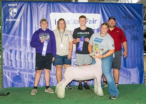  Brooke Booth  
Grand Champion Whiteface Breeding Ewe 
Grand Champion Senior Showman 
2026 Iowa State Fair - FFA Show 
Bred by Booth Show Lambs