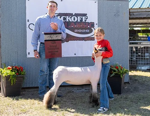  Reese Ehler  
Champion Breeding Ewe 
2026 Russell Co Kickoff 