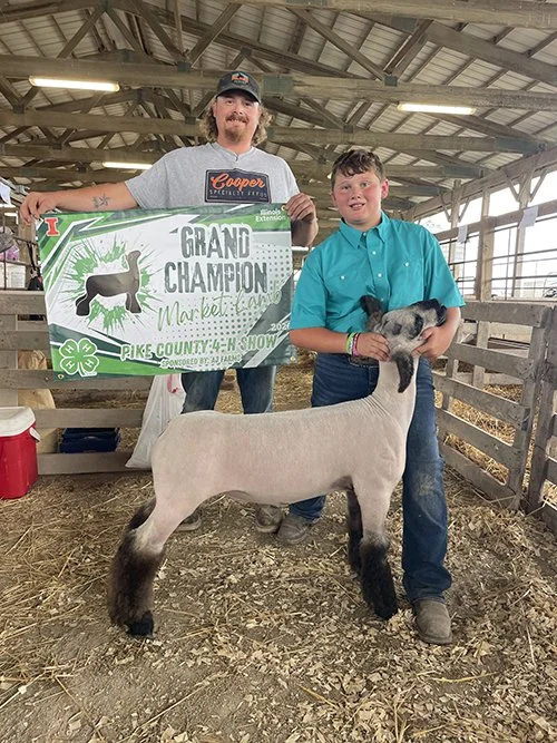   Kason Roth  
Grand Champion Market Lamb 
2026 Pike County Fair (IL) 
Bred by Delane Palmer 
