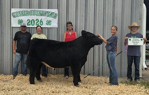  Ashlyn Wendell  
Reserve Champion Market Beef 
2026 Gosper County Fair 
Bred by Lueking Club Calves