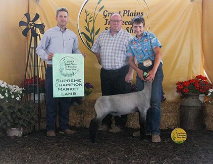   Teagan Scheel   
Supreme Champion Market Lamb  
2023 Great Plains Jr. Breeding Sheep Show  
Bred by Scheel Livestock