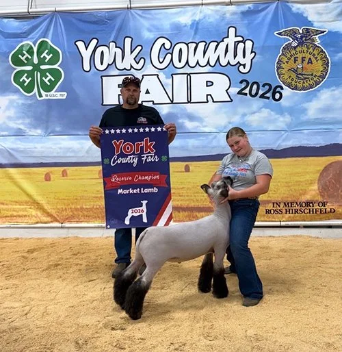  Cedar Johnson  
Reserve Champion Market Lamb 
2026 York County Fair 
Bred by Bacon