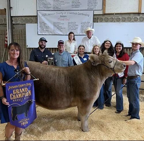  Brett Massman  
Grand Champion 
2026 Jackson County Fair 
Bred by Walsh Cattle