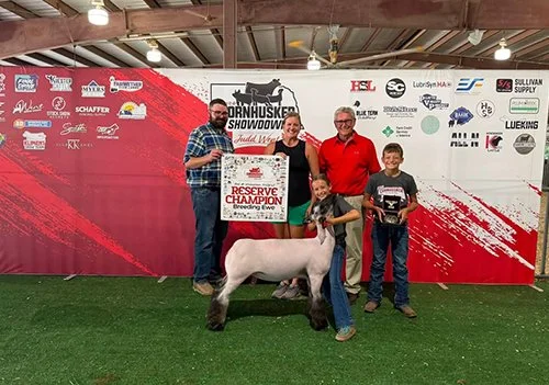  Laura Stitt  
Champion Breeding Ewe 
2026 Seward County Fair 
Reserve Champion Breeding Ewe 
2026 Hwy 81 Cornhusker Showdown 
Bred by Fairwether Club Lambs