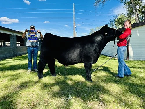  Aubree Kraft  
Grand Champion Market Steer 
Basis For the Kids Summer Series 
Bred by Young's Show Cattle