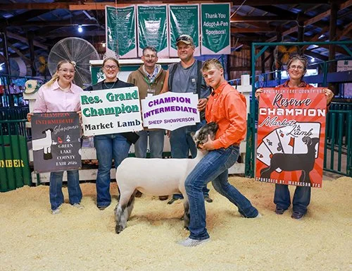  Trenton Gohlke  
Reserve Champion Market Lamb 
2026 Green Lake County Fair 
Bred by Triple D