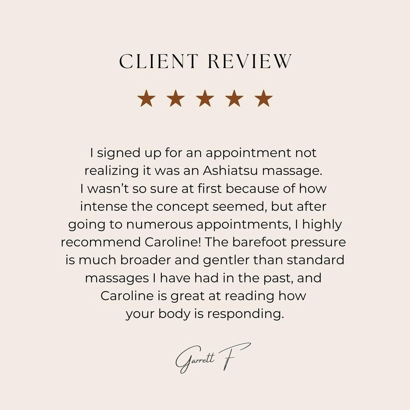 #clientreview #testimonial #barefootmassage #ashiatsu