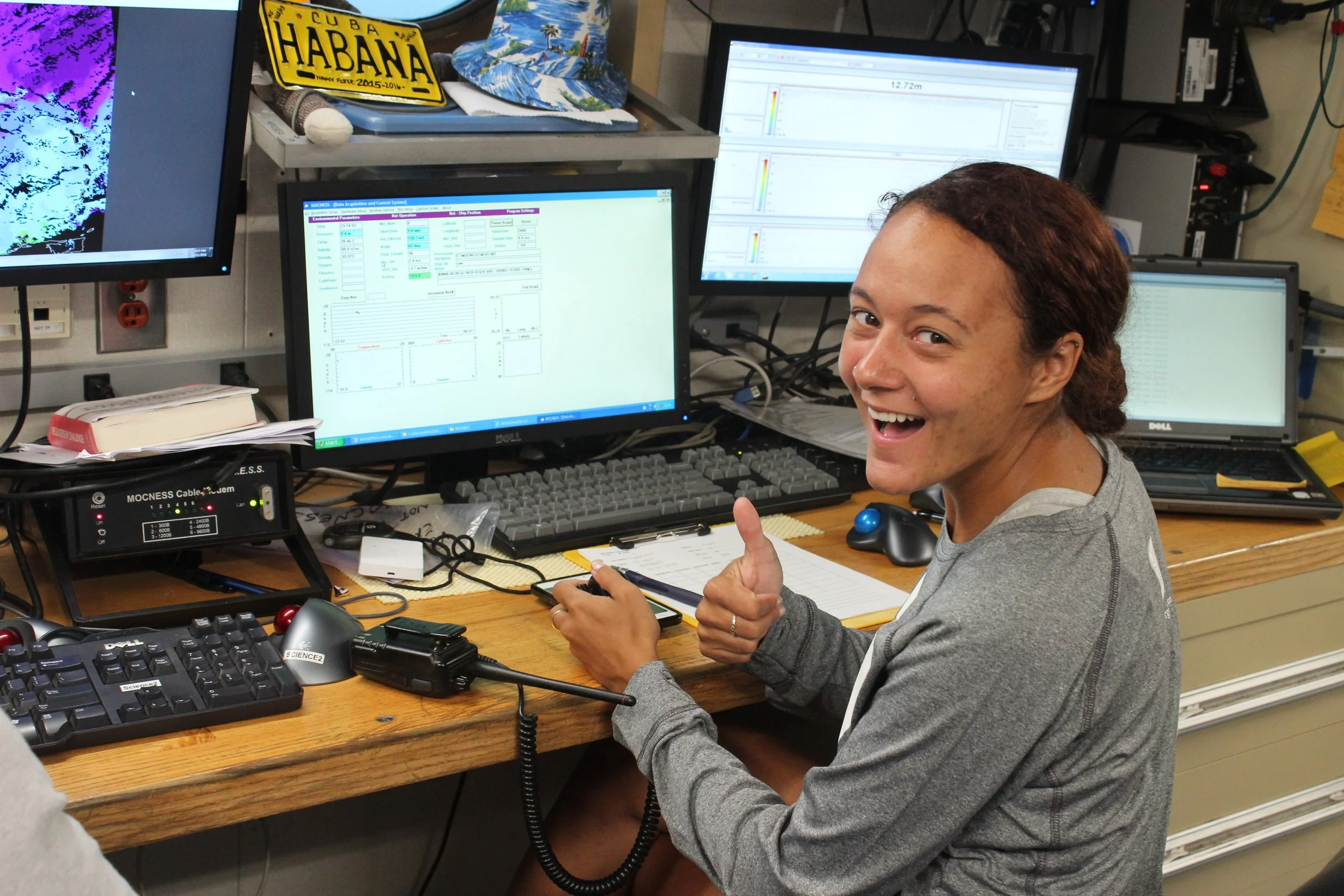 Mara at work on the Nancy Foster