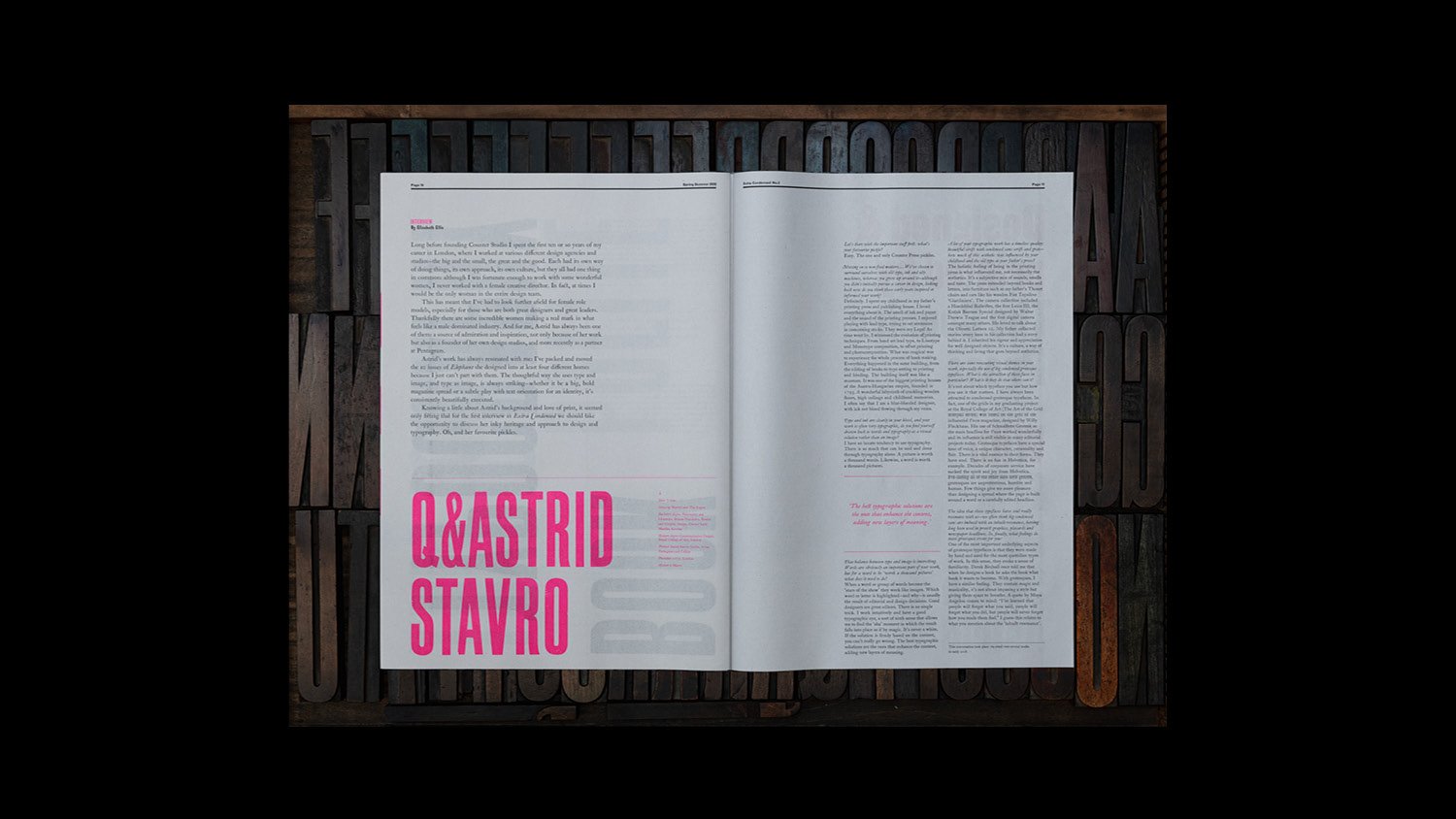   Final spread—An interview with Astrid Stavro   