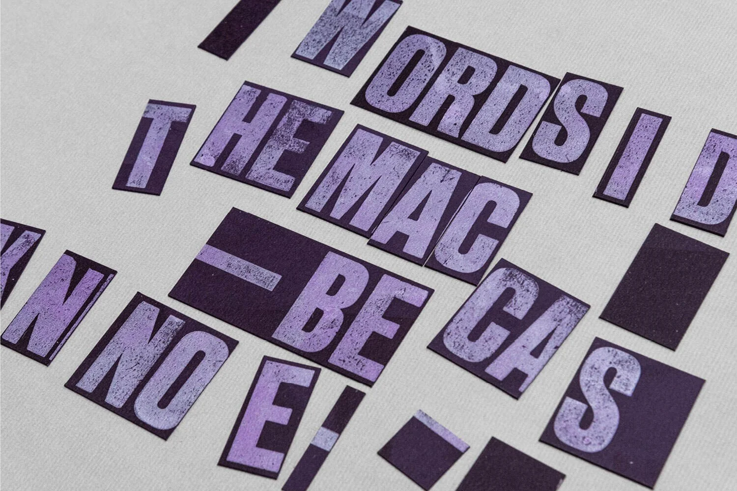 Cut up letterpress print