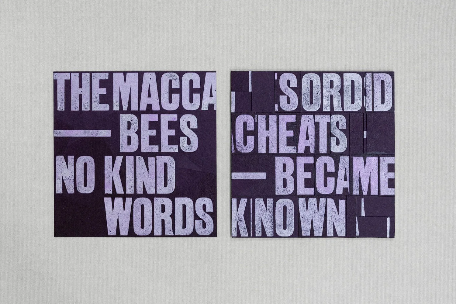 Original uncut letterpress print and rearranged record sleeve version