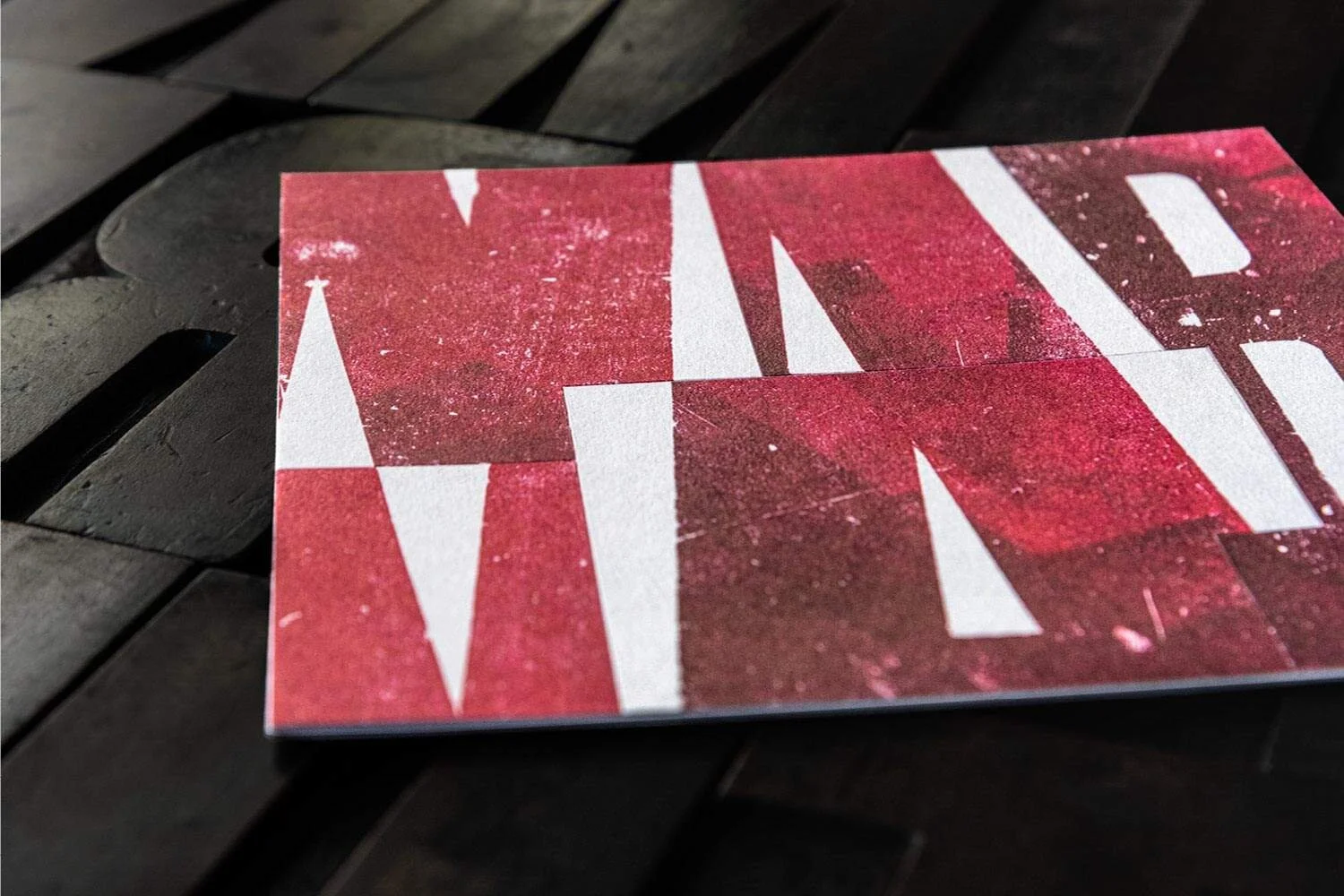 Close crop of The Cure letterpress record sleeve