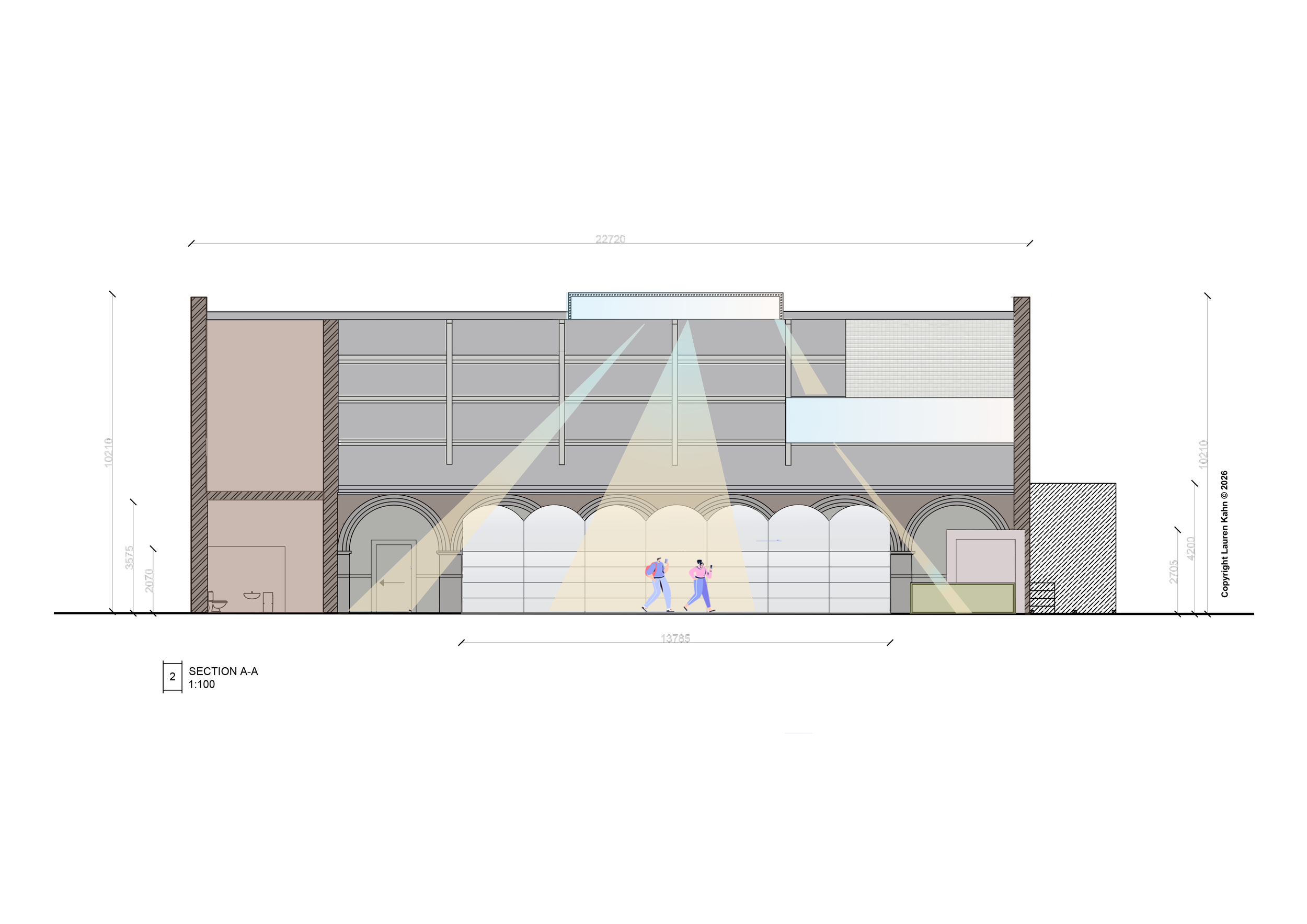 The retractable seating is influenced by kinetic art and architecture, moving by seat
or section instead of row.