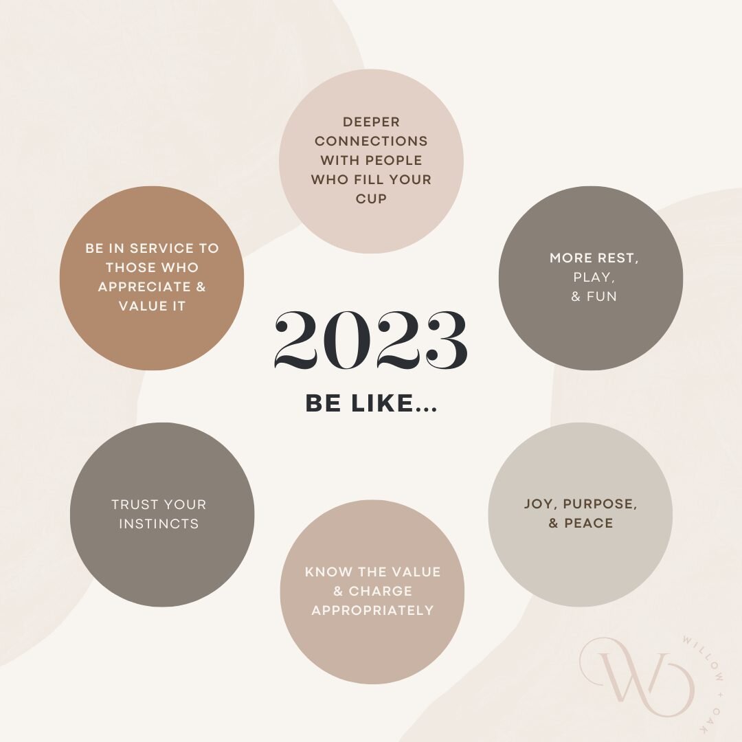 Planning for 2023 looks like...
More Joy, 
More Fun, 
More Rest, 
More Peace, 
More Purpose,
Deeper Impact,
Authentic Connections, 

#willowandoakbusinesssolutions #2023 #christmas #wishlist #seattlesmallbusinessowners  #marketingstrategy #marketingc