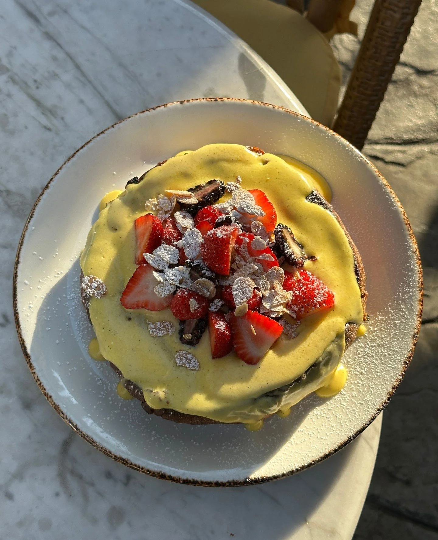Have you seen our new menu? We have delicious additions we would like for you to try soon!⁠
⁠
🍓 Panettone French Toast ⁠
Butter toasted panettone, lemon zabaglione, fresh fruit, toasted almonds⁠
⁠
🐟 Hamachi Crudo⁠
Pistachio salsa verde, fried shall