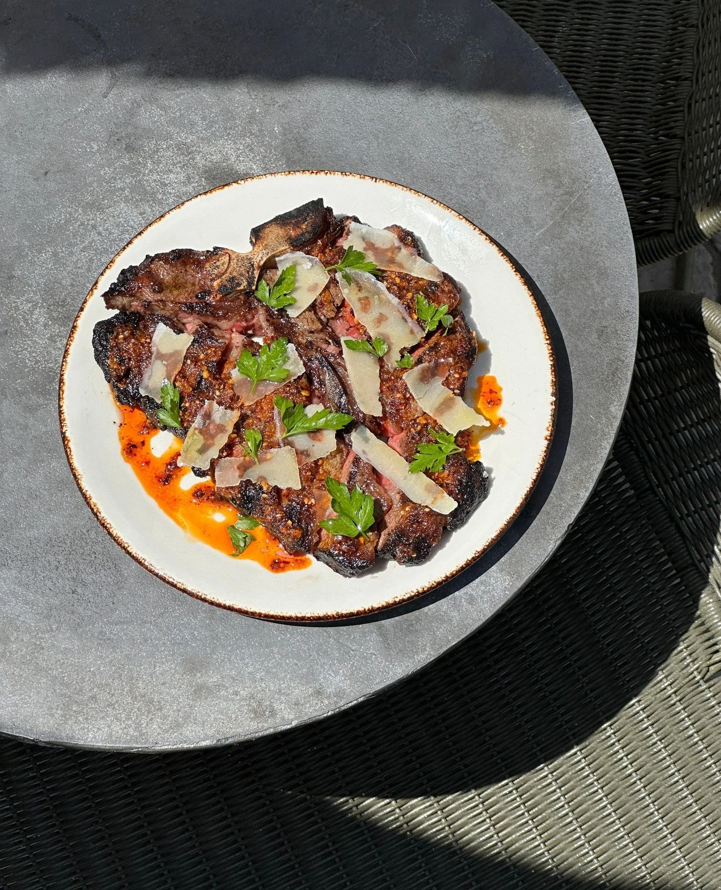 A steak dinner is calling your name. ⁠
Hanger Steak &mdash; caramelized cipollinis, almond salsa stregata, and shaved parmesan.