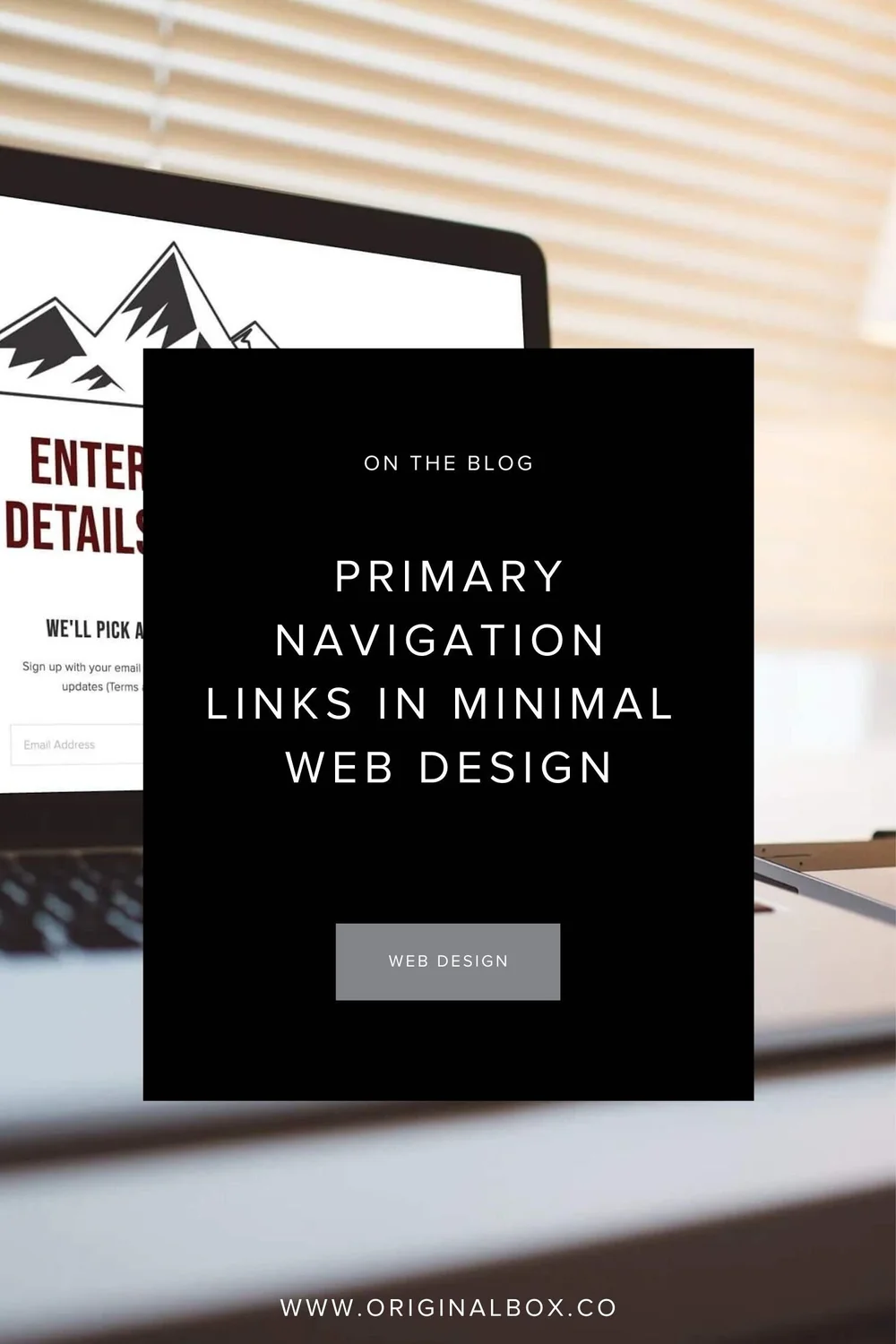 How many primary navigation links in minimalist web design — Original Box