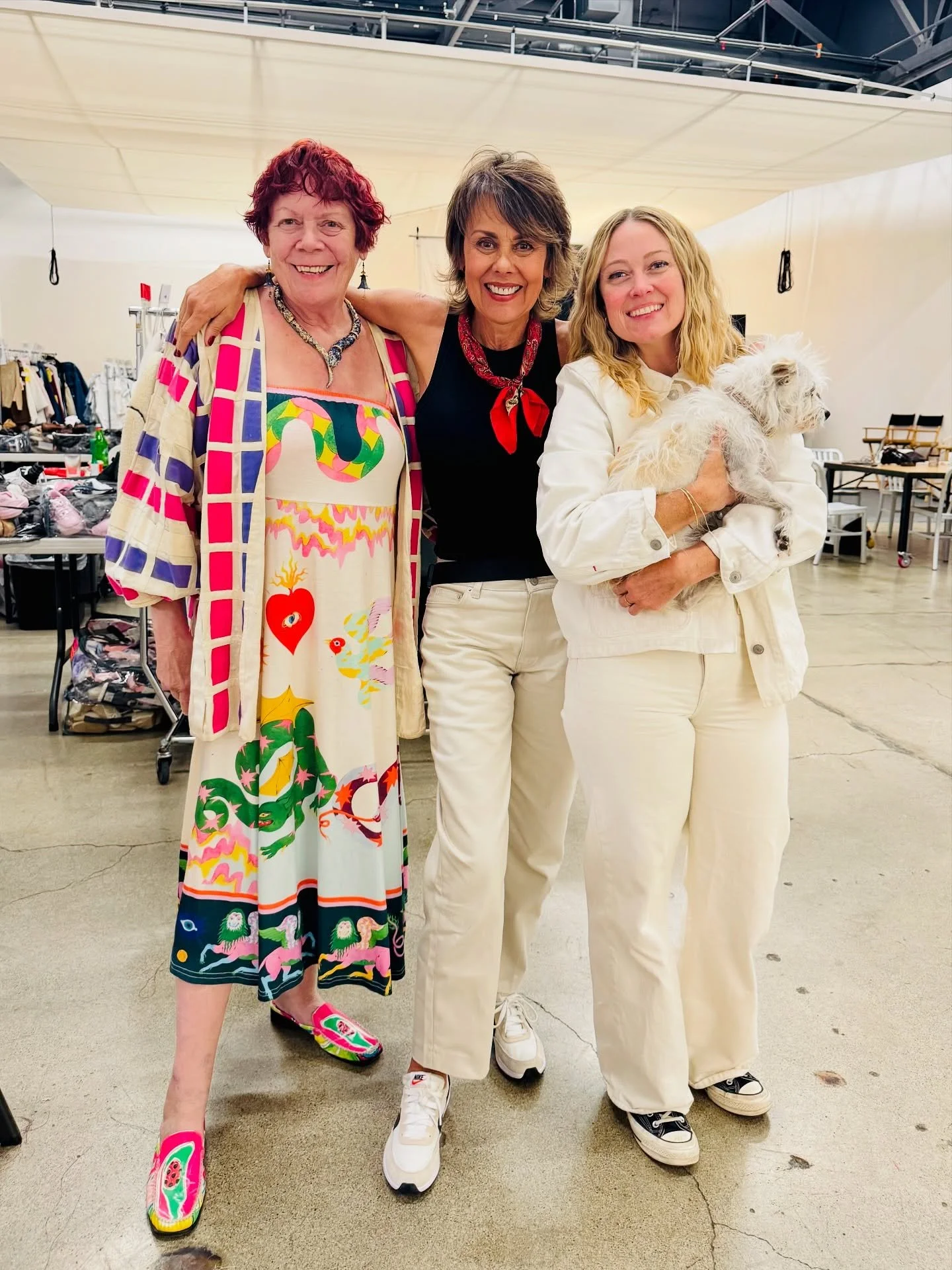 Live on set at @gapfactory with LuLu kid wrangler Tracie Marquez (@tracie_wrangler) and Blackbird tailors Heather Sansky (@heather_sansky) and Laura Hazlett (@laurahazlettdesign) ⭐️