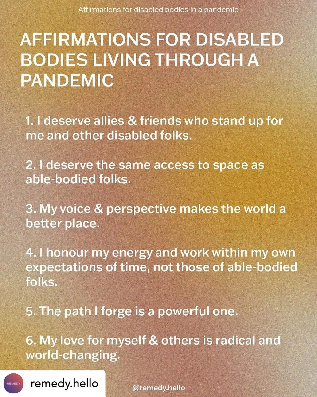 Posted @withregram &bull; @remedy.hello &ldquo;Our bodies are individual but also collective &mdash; in the sense that we need each other to survive &mdash; and that we can also spread illness from body to body.

In thinking about the collective, we 