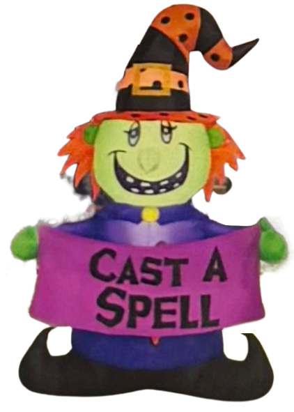 4ft Witch With Banner