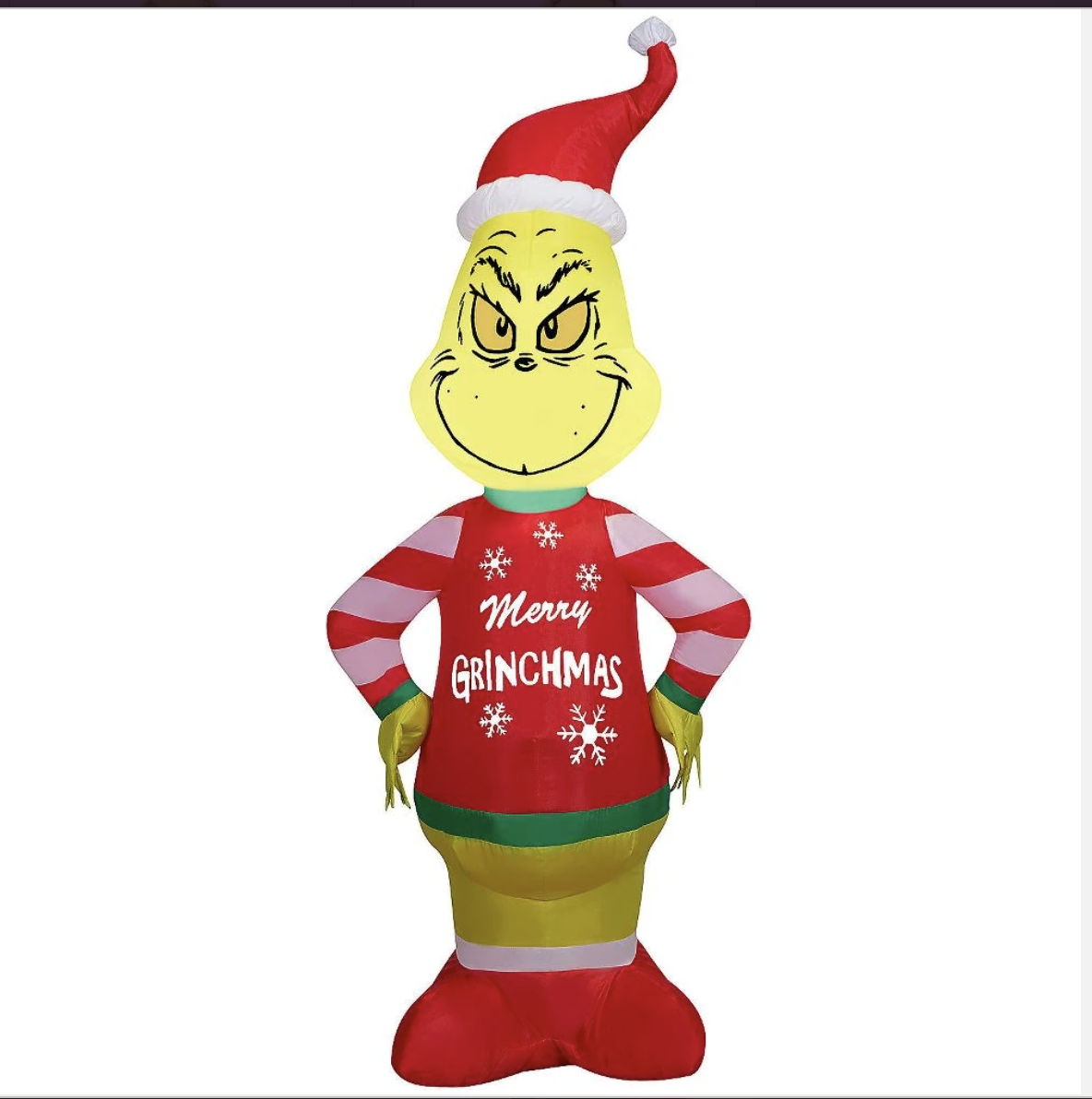 4ft Grinch Wearing Ugly Sweater 