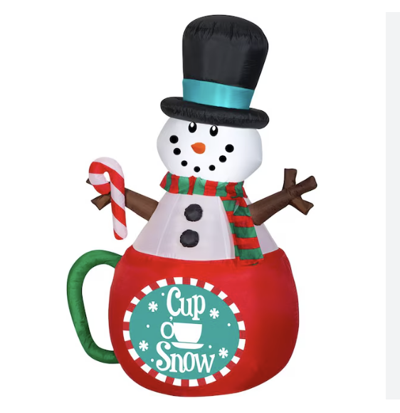 5ft Animated Cup O Snow Snowman