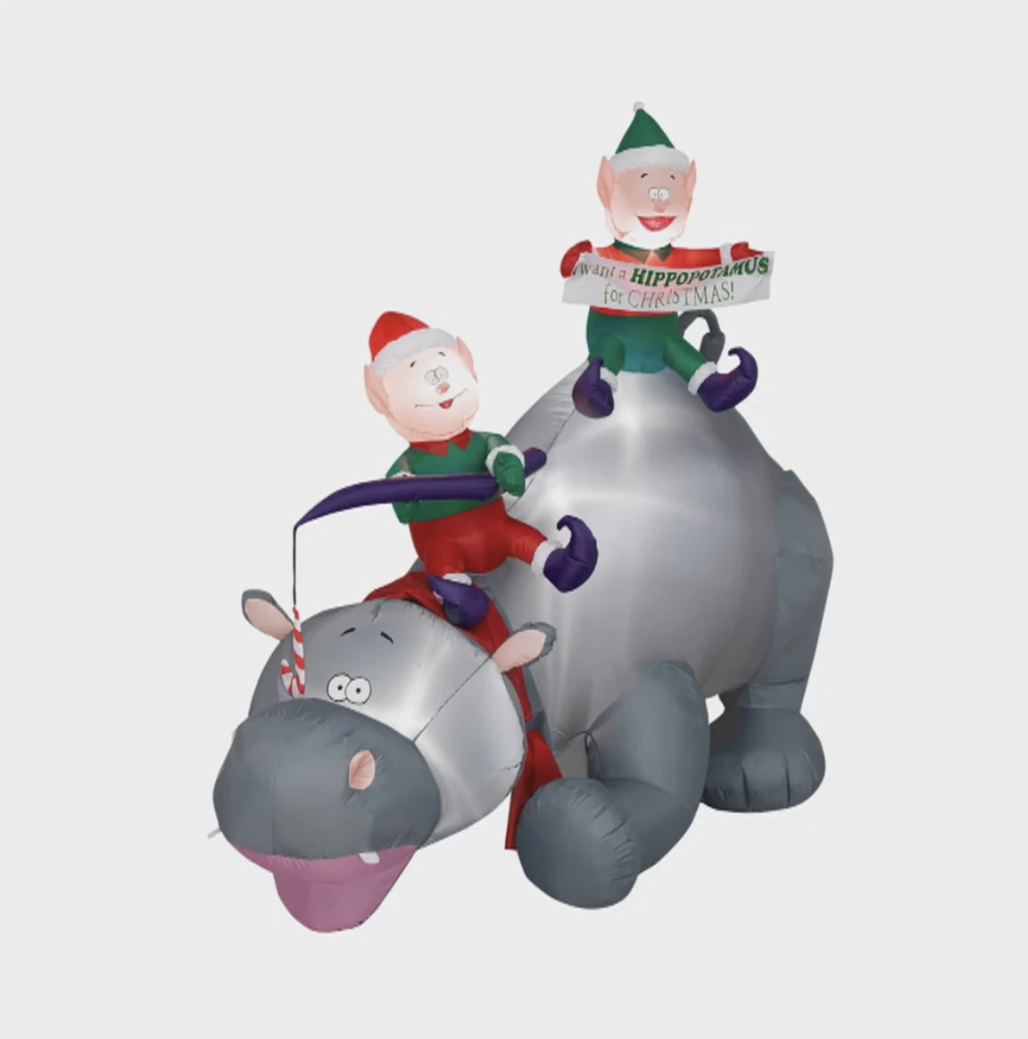6ft Animated Hippo And Elves