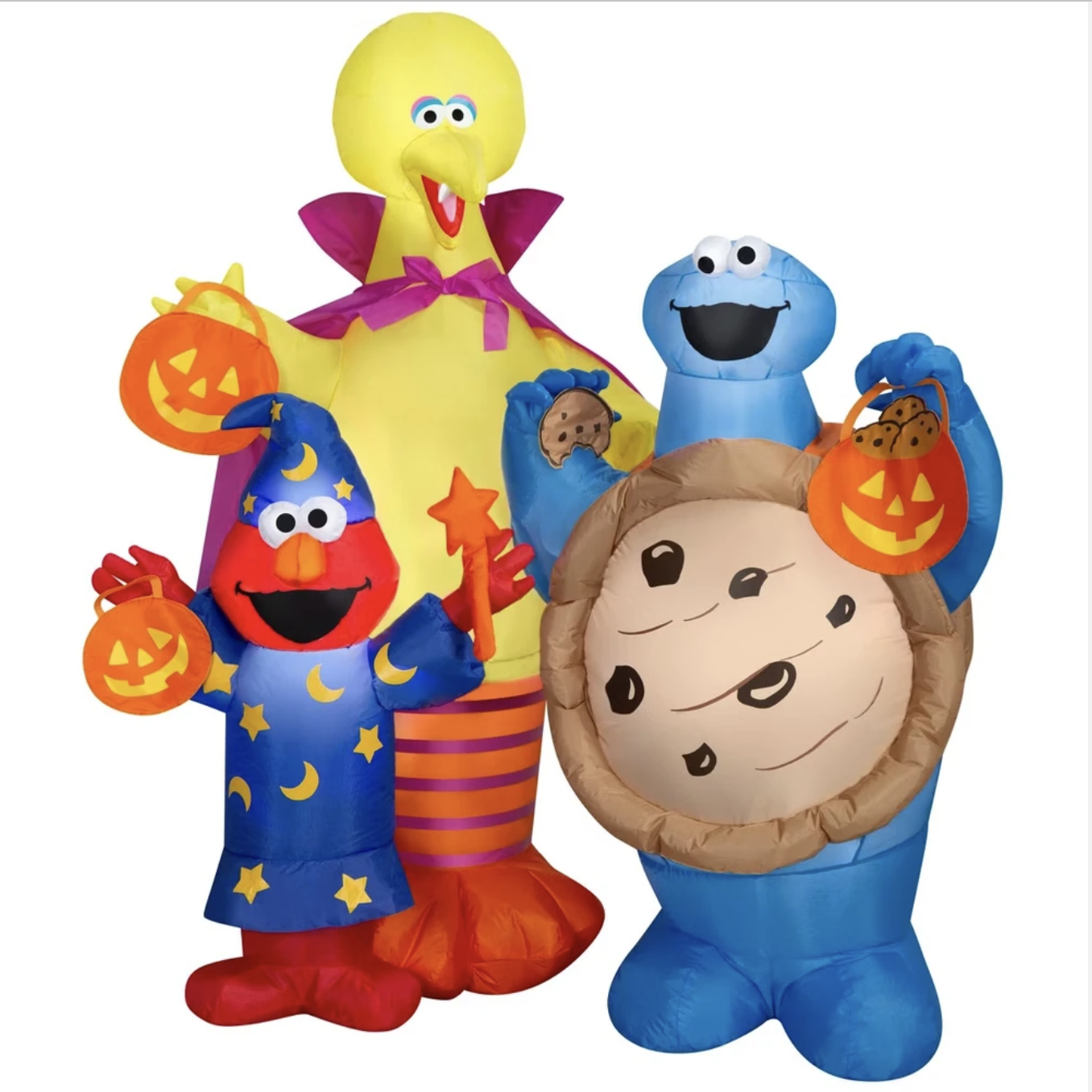 5ft Elmo Cookie Monster Big Bird Halloween scene