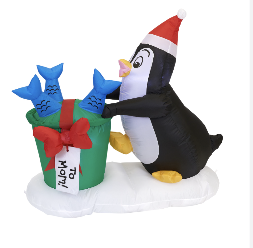 4.5ft Penguin With Present